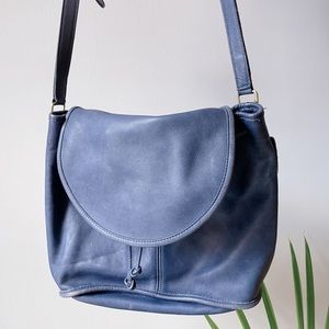 {Coach} Ultrasoft Vintage Blue Leather Bucket Bag